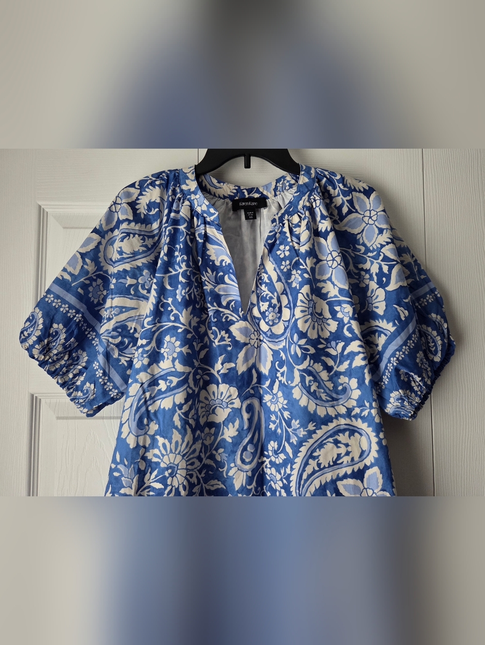 NWOT Karen Kane Puff Sleeve Cotton Peasant Dress Size XS - Picture 3 of 12